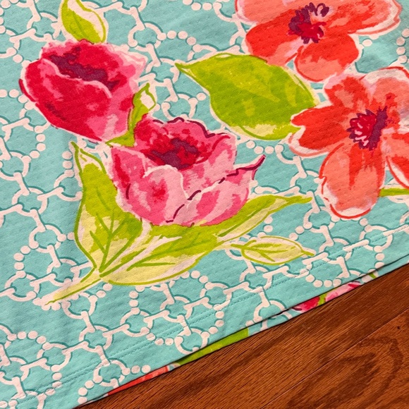 IBKUL Floral Long Sleeve Dress - Aqua, Pink, Green - Picture 5 of 7